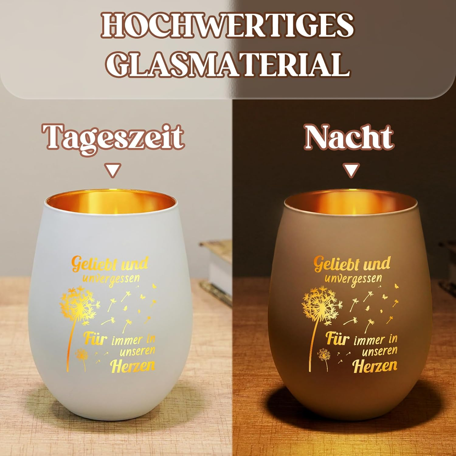 Mourning Gift Mourning Light Lantern with Engraving for Always in Our Heart, Funeral Candle, Grave Decoration, Mourning Gifts, Mourning Light, Funeral Gifts for the Survivors, Consolation Gifts image number 5