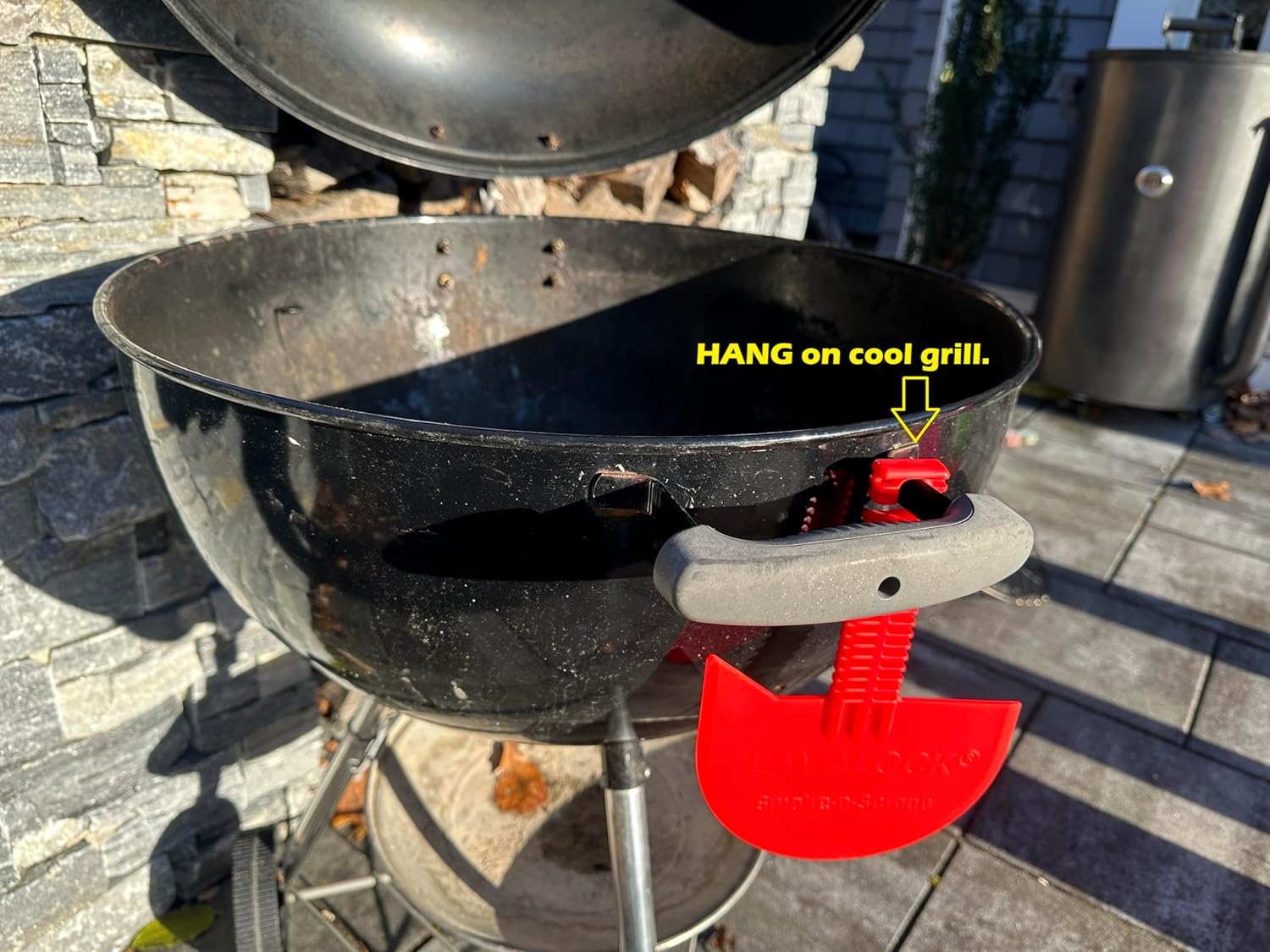 Lavalock Smok-N-Scrape Grill and Smoker Scraper, Residue Remover Cleaning Tool for Weber Kettle, Weber Smokey Mountain, UDS, WSM (Red Smoke-N-Scrape) image number 2