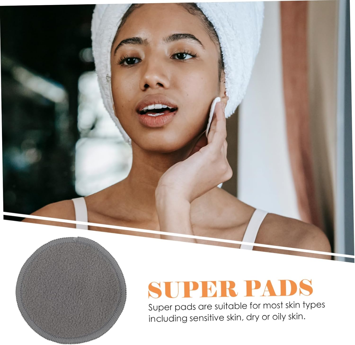 13Pcs Reusable Bamboo Fiber Makeup Remover Pads Finger Design and Cotton Mesh Bag, Soft Face Wash Cloths for Women and Girls, Eco-Friendly Cleansing Pads for Daily Facial Care image number 5