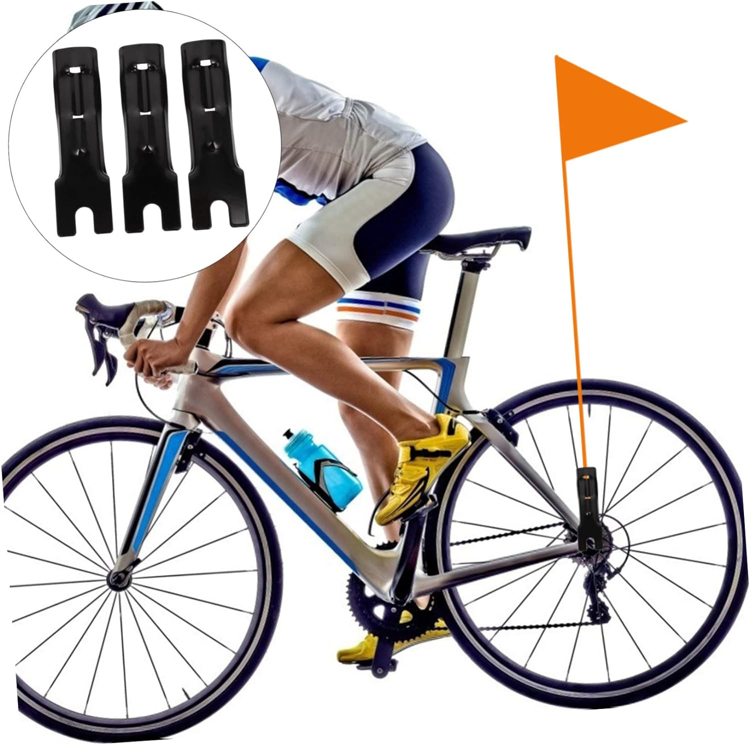 Toddmomy L Shaped Flag Pole Racks Safety Flag Bracket for Bike Riding Equipment 3Pcs Easy to Install Sturdy Iron Bracket for Cycling Accessories image number 5