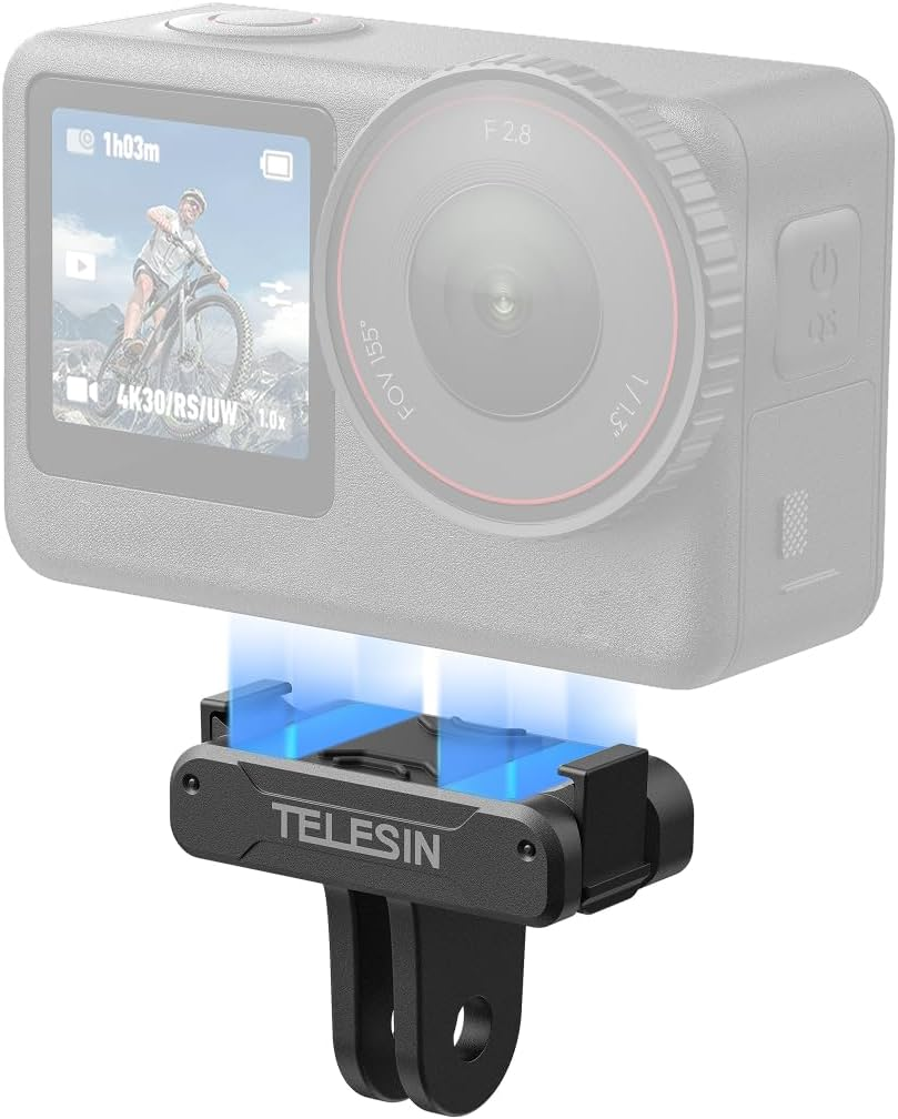 TELESIN Magnetic Quick Release Adapter Mount for DJI Osmo Action 6, Adapter Base for DJI Osmo Action 6 Accessories, Hypermagnetic Force&Metal Latches, Shock-Absorbing Silicone Pad image number 6