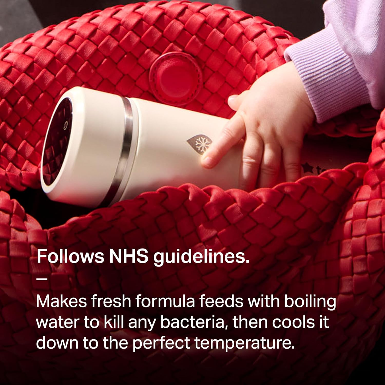 Tommee Tippee Prepgo Formula Feed Maker, Portable Cooling Flask with LED Digital Temperature Display, Travel Friendly Bottle Preparation in 2 Minutes - White image number 5