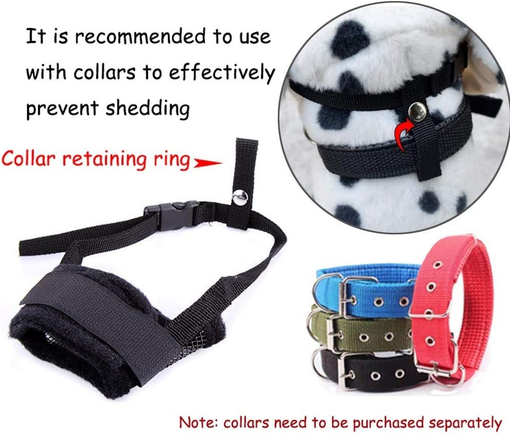 Muzzle for Dogs - Adjustable Soft Dog Muzzle for Small Medium Large Dog, Air Mesh Training Dog Muzzles for Biting Barking Chewing - Breathable Mesh & Soft Flannel Protects Dog Mouth Cover image number 2