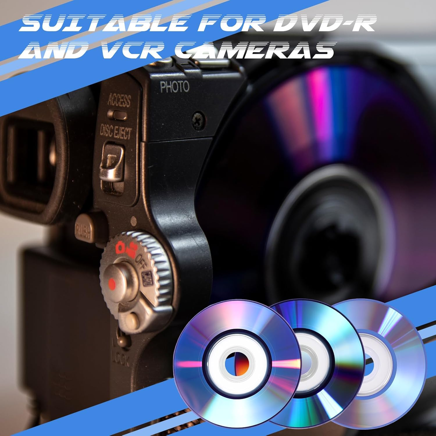 Copkim 50 Pieces 3 Inch Blank DVD-R Discs Disk 1.4 GB Recordable Media Disc 1-4 X Printable Mini DVD-R Blank Discs Media Disk for VCR Video Camera