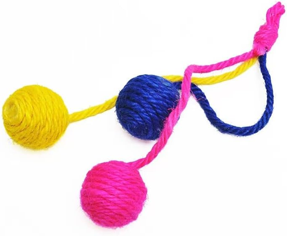 Hanging Interactive Cat Toy Sisal Rope Ball, Eco Friendly Self Play Bite and Wear Resistant Pets Interactive Toy Cat Rope Ball for Indoors Cats for Hanging Cat Scratching Tree （3 Pcs/1512 image number 4