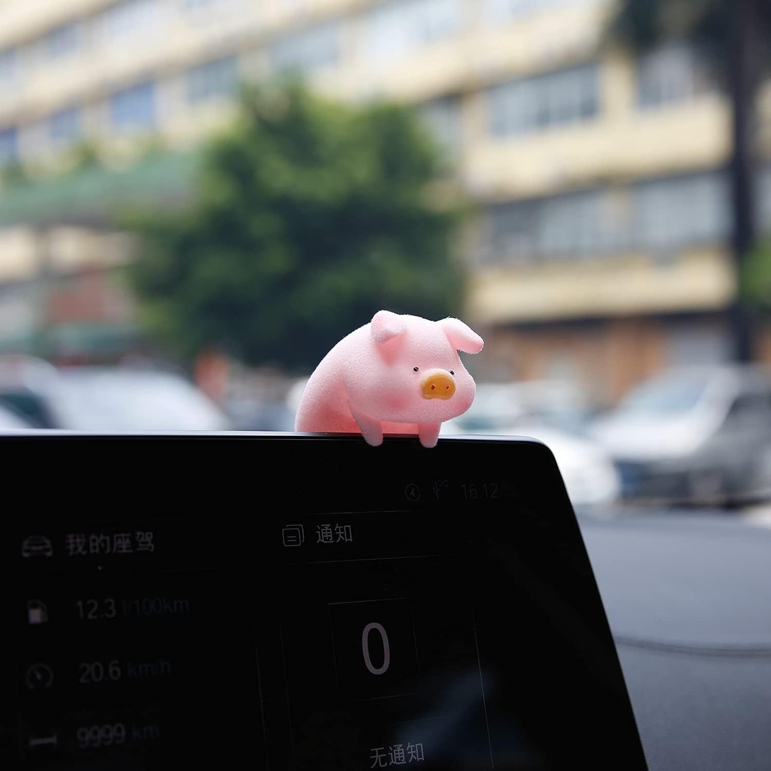 YGMONER LULU the Car Monitor Pig Decor - Cute Lucky Piggy Dashboard Companion for Car & Desktop Decorations (Piggy)