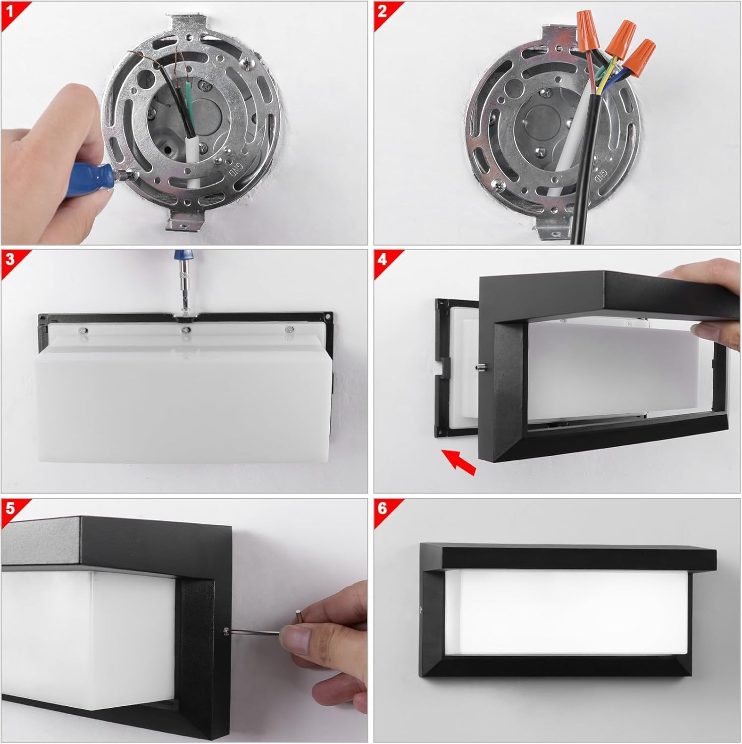 LED Wall Light 18W Waterproof Outdoor Lamp Exterior Lights Yard Modern with Sensor for Staircase Lighting, Garden Light, House Entrance, Patios, Walls, Paths (Cool White) image number 5