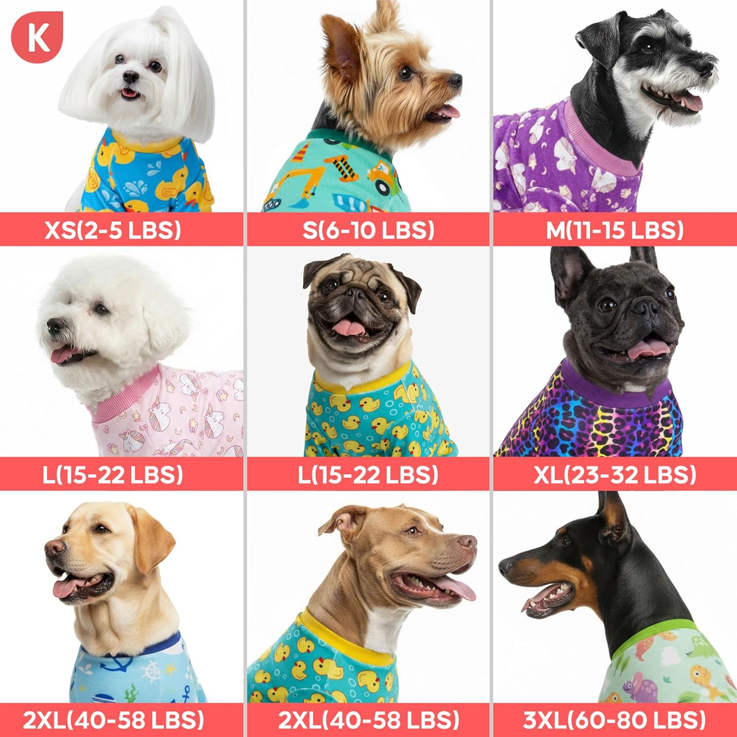 KYEESE Dog Pajamas Velvet Dog Pajamas Medium Sized Dogs Soft Dogs Clothes Pjs with Yellow Ducks Pattern Stretchy Pet Jammies Coat Comfy Pet Onesie Costume, 2X-Large image number 4