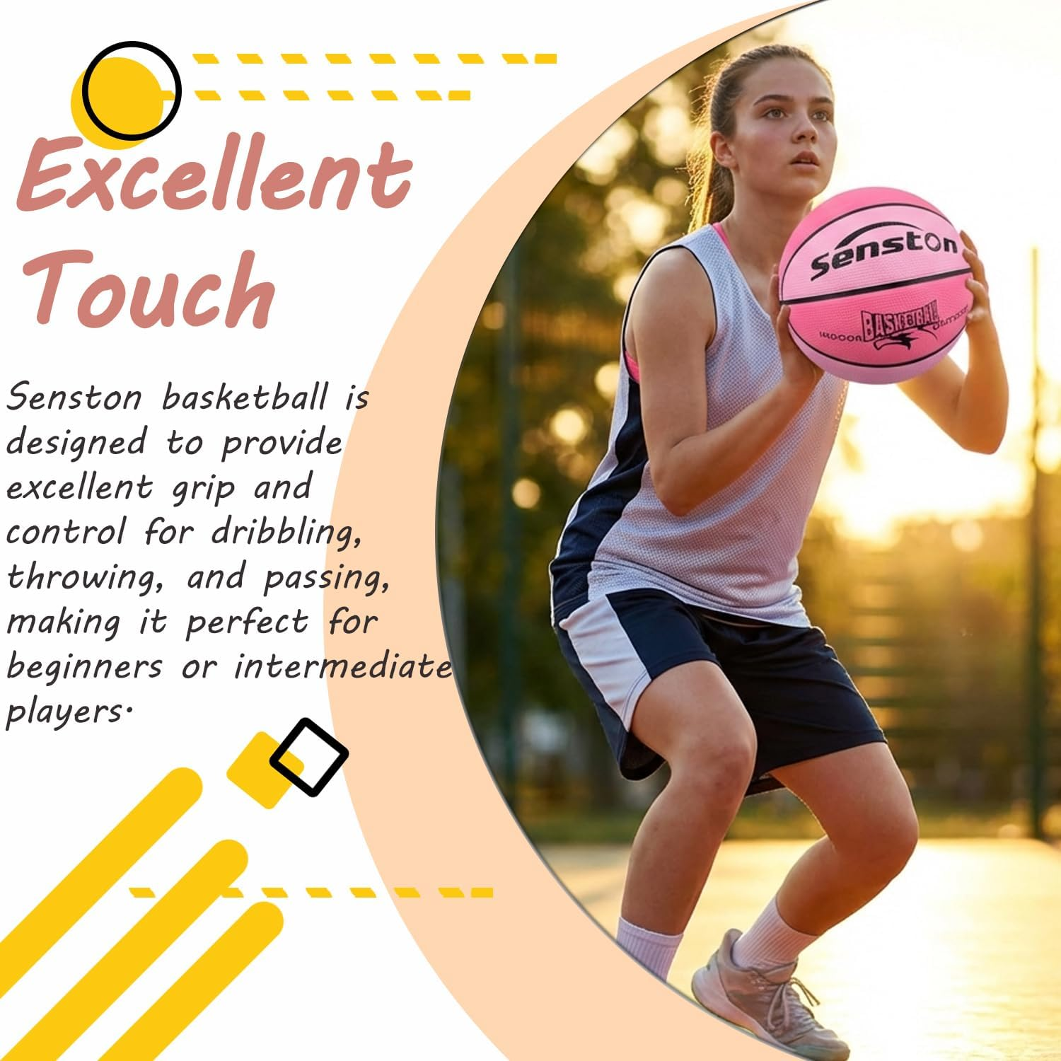 Senston 27.5"/29.5" Basketball Balls Outdoor/Indoor Size 5/7 Basketballs 27/29 Inch Basket Ball with Pump