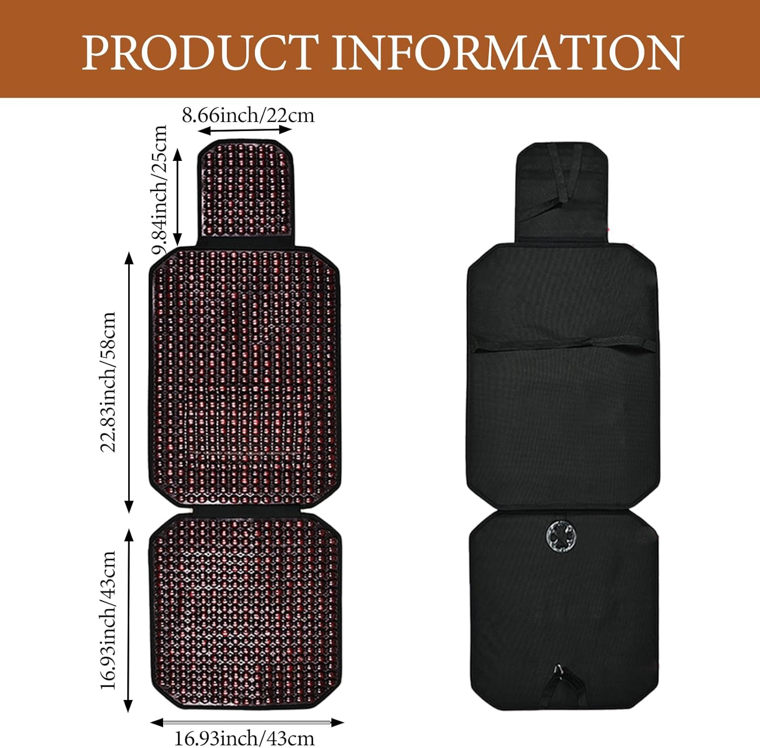 Natural Wood Beaded Seat Cover, Car Seat Cover, Breathable Cooling Pad for Cars Trucks Vans, SUV, Keeps the Back from Getting Sweaty While Driving (Maroon) image number 1