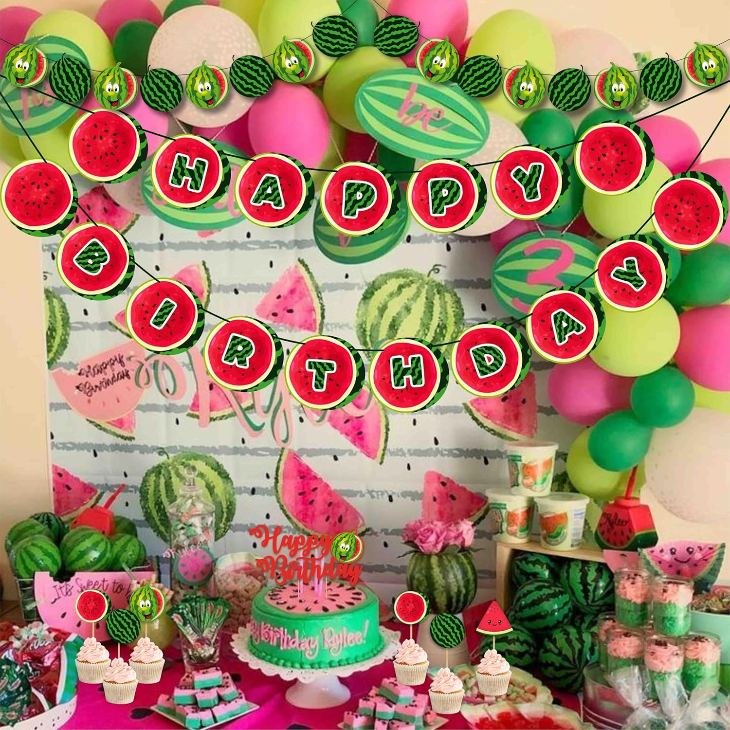 Watermelon Theme Birthday Party Supplies | Juicy Summer-Inspired Decorations for Kids, Picnics & Outdoor Celebrations image number 2