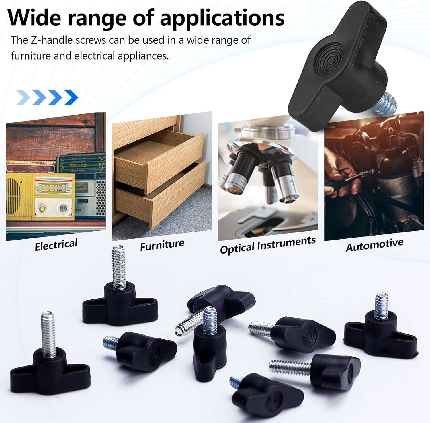 30Pcs 1/4"-20 X 1/2" Thumb Screws, Galvanized Carbon Steel Standard/Coarse Thread Thumb Screw image number 3