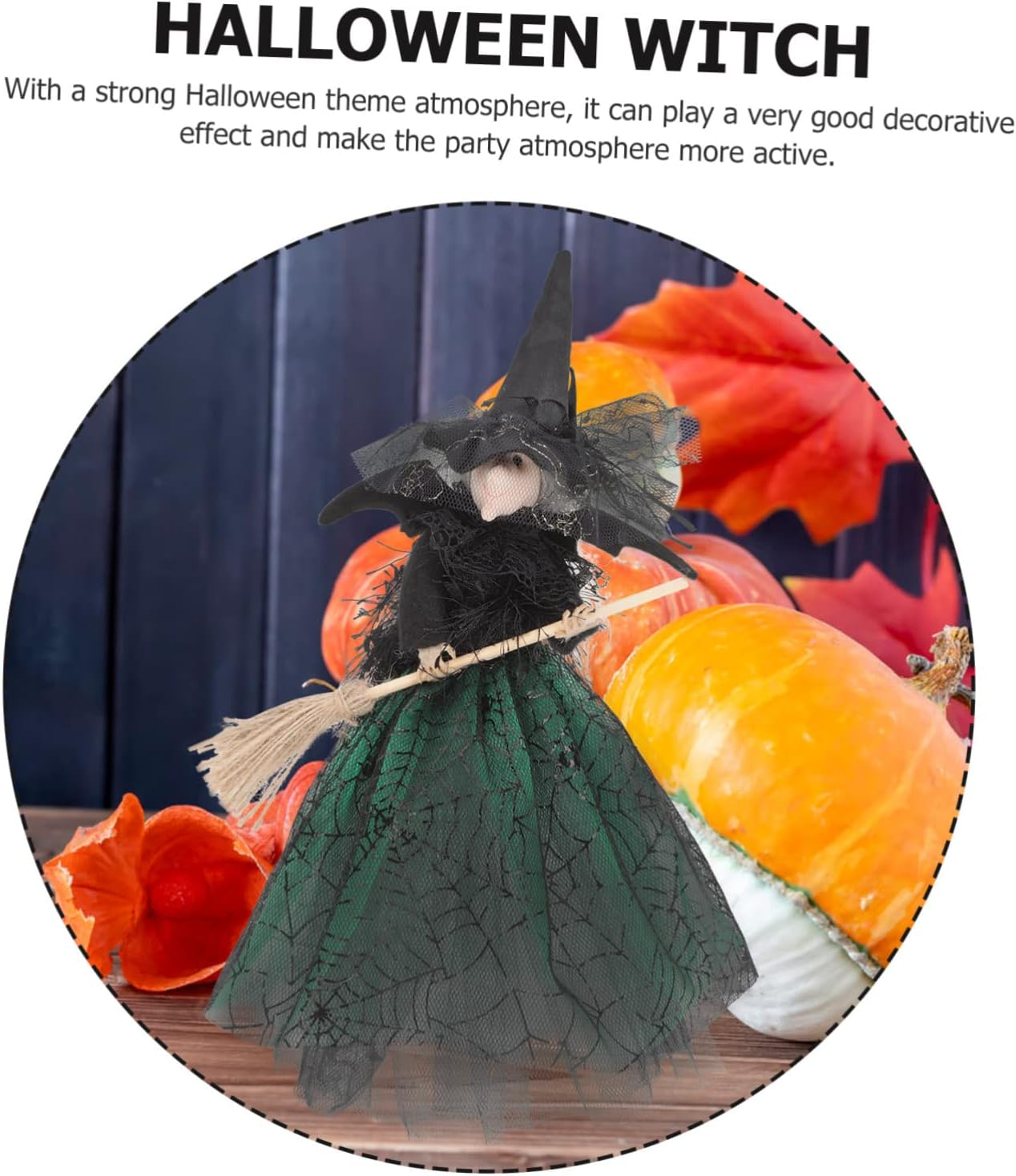 3Pcs Adorable Desktop Witch Figurine Decor for Halloween Festival and Home Display Delicate Witch Doll for Tabletop Decorative Use