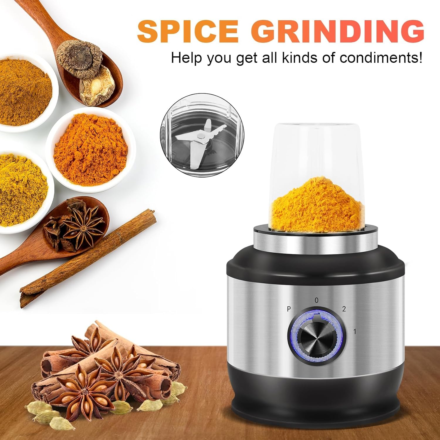 1000W Multifunction Blender and Food Processor - 4 Functions for Grinding, Mincing, Straining | 70Oz 3 Speed | Stainless Steel image number 4