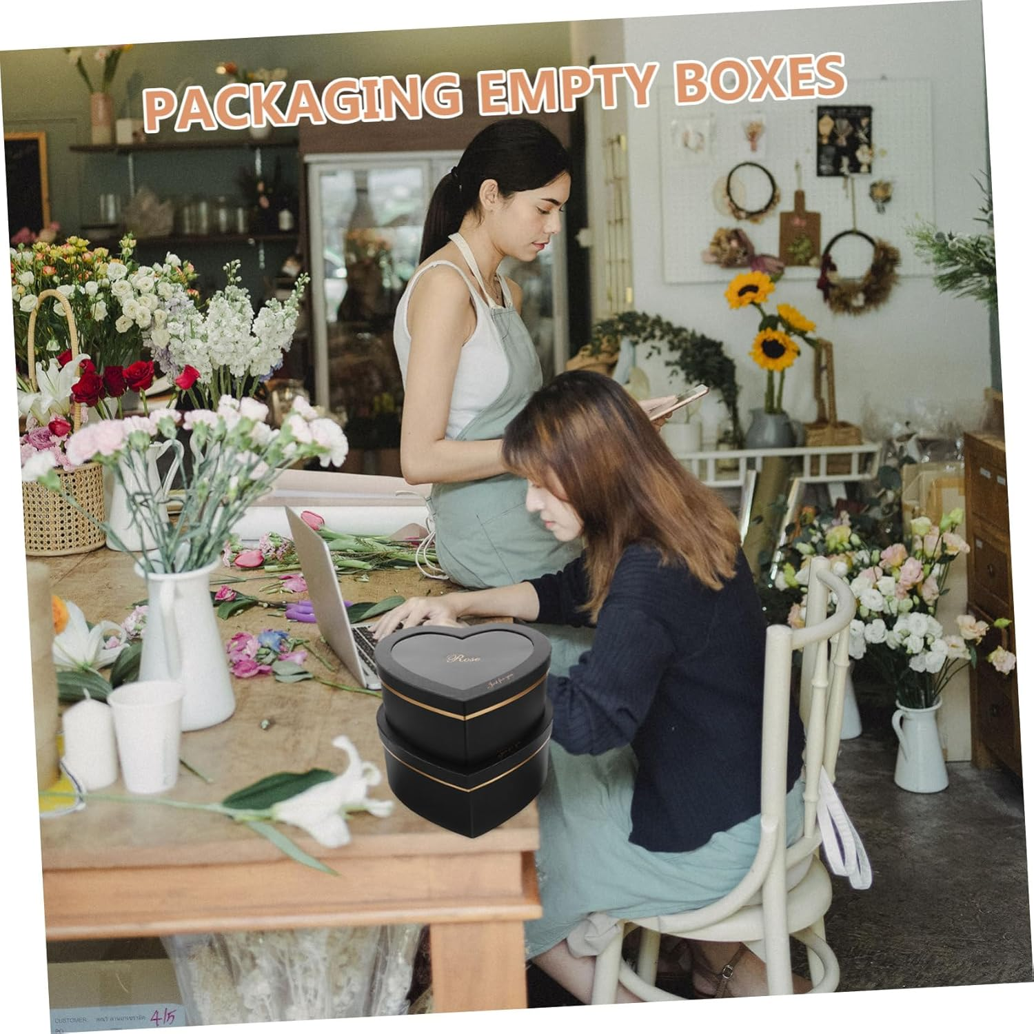 Baluue 2Pcs Valentine'S Day Box Heart Shaped Paper Box Cardboard for Flowers Lids for Perfume Makeup Case for Valentines