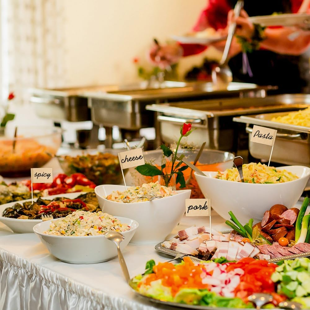 100 Pcs Blank Toothpick Flags Food Labels for Party Buffet Charcuterie Boards Accessories Cheese Markers Cocktail Picks Decorative Toothpicks for Appetizers Cupcake Sticks Decoration Party Supplies image number 3