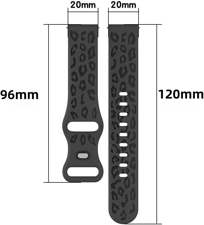 BYISYUE Leopard Replacement Band for Amazfit GTR Mini/Gtr 42Mm/Gts 4/GTS 4 Mini/Gts 3/GTS 2/2E/2 Mini, 20Mm Silicone Sport Watch Strap for Amazfit Bip 3/3 Pro/S/S Lite/U/U Pro - Blackrose image number 5