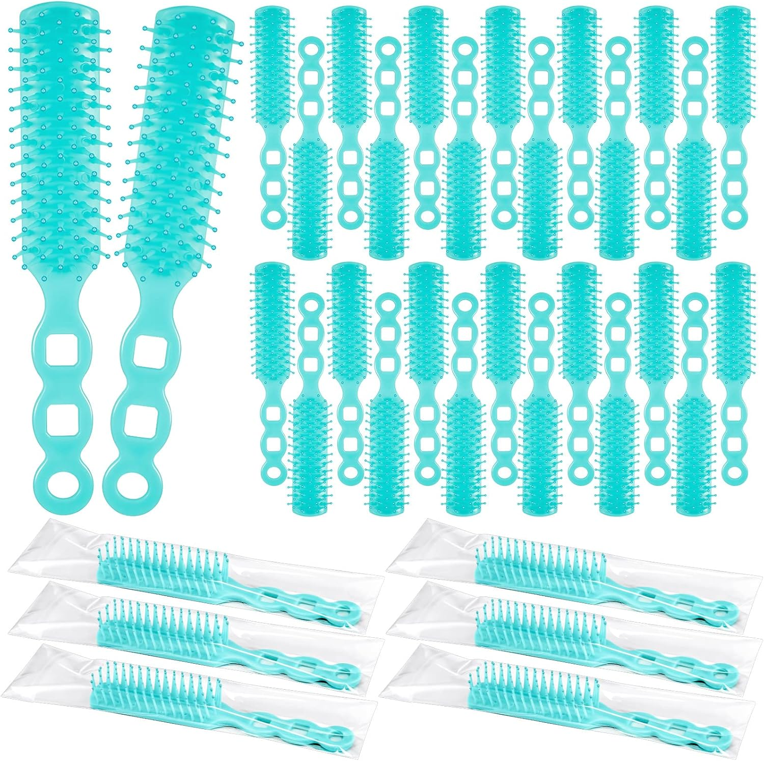 Lauwell 72 Pcs Hair Brushes in Bulk for Homeless, Hair Brush Bulk Nylon Bristles Brush Vent Hair Brush for Curly Wavy Hair Blow Drying Separating Styling Detangling Suitable for Travel Shelter Hotel image number 2