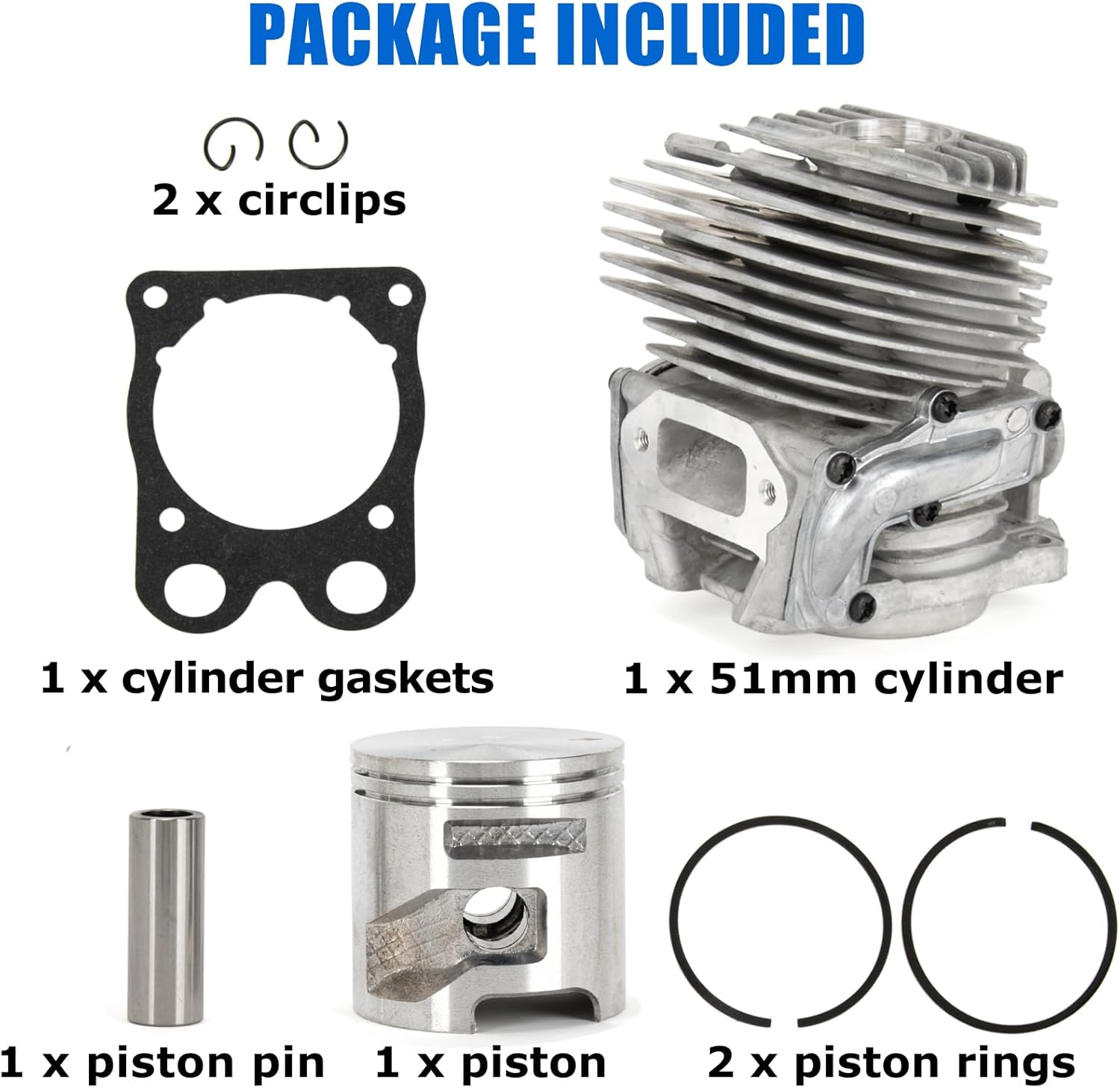 Psler 51Mm Cylinder Piston Kit - Replace 581476102 581476103 Cylinder Assembly Piston Overhaul Kit Compatible with Husqvarna Power Cutter K760 II K760 Active II K770 image number 3