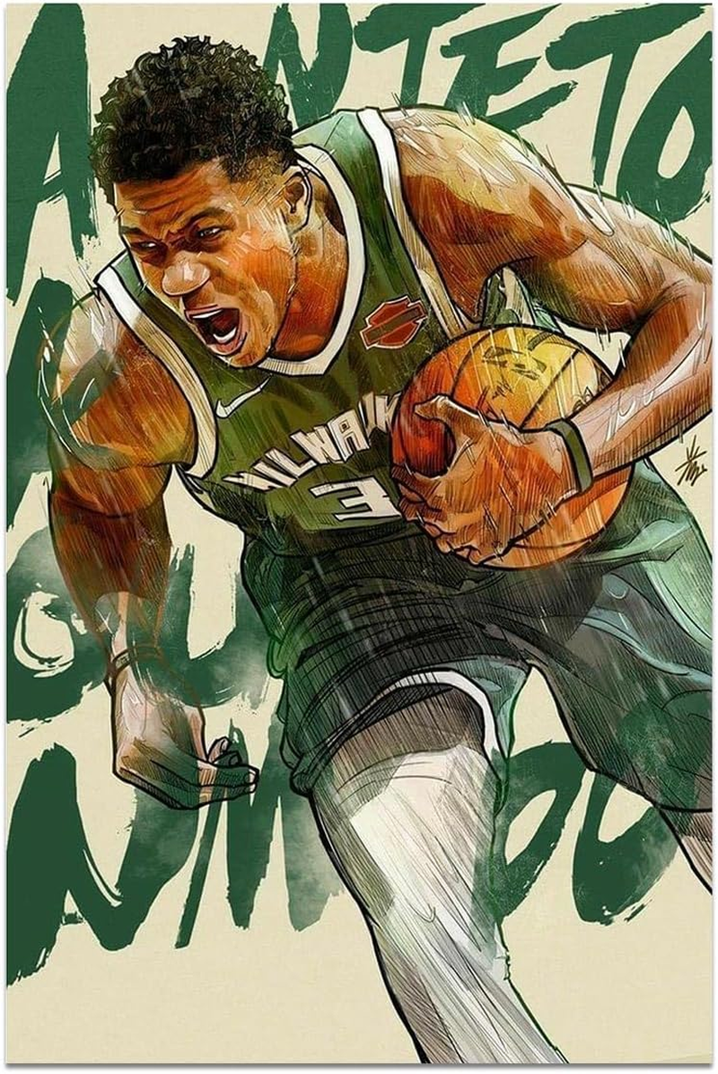 Kobe Canvas Wall Art Poster Kobe Gigi Legendary Basketball Player Posters Inspirational Sports Superstar Oil Painting Modern Room Aesthetic Wall Decor for Home Gym Bedroom Dorm 12X18 Inch Unframed image number 2