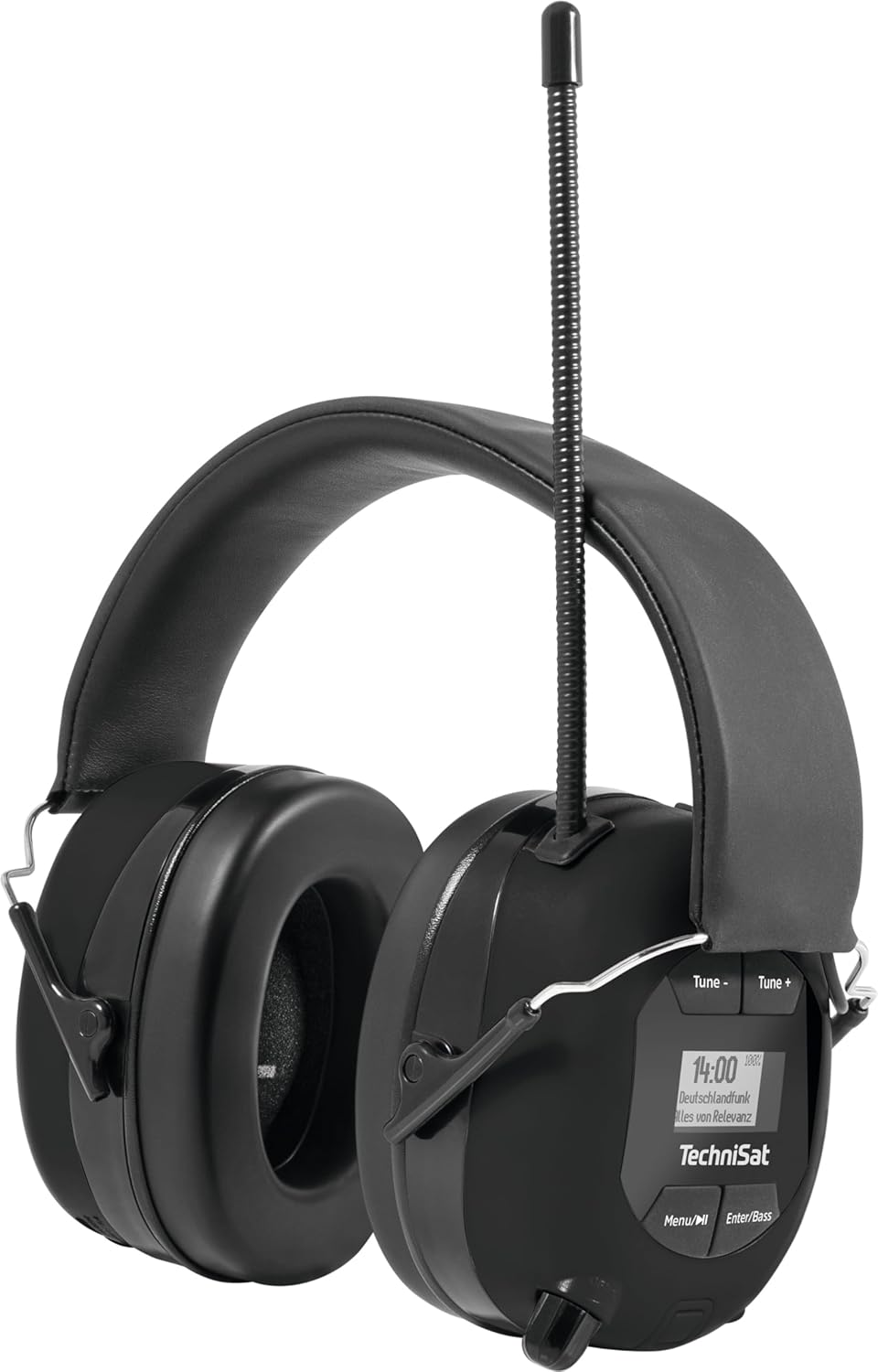 Technisat STEREOMAN DAB+ OD Wireless Stereo DAB+/FM Bluetooth Headphones (DAB+/FM Radio Reception, Short Antenna, Integrated Microphone, Ear Protectors, for Outdoor Use), Black image number 4