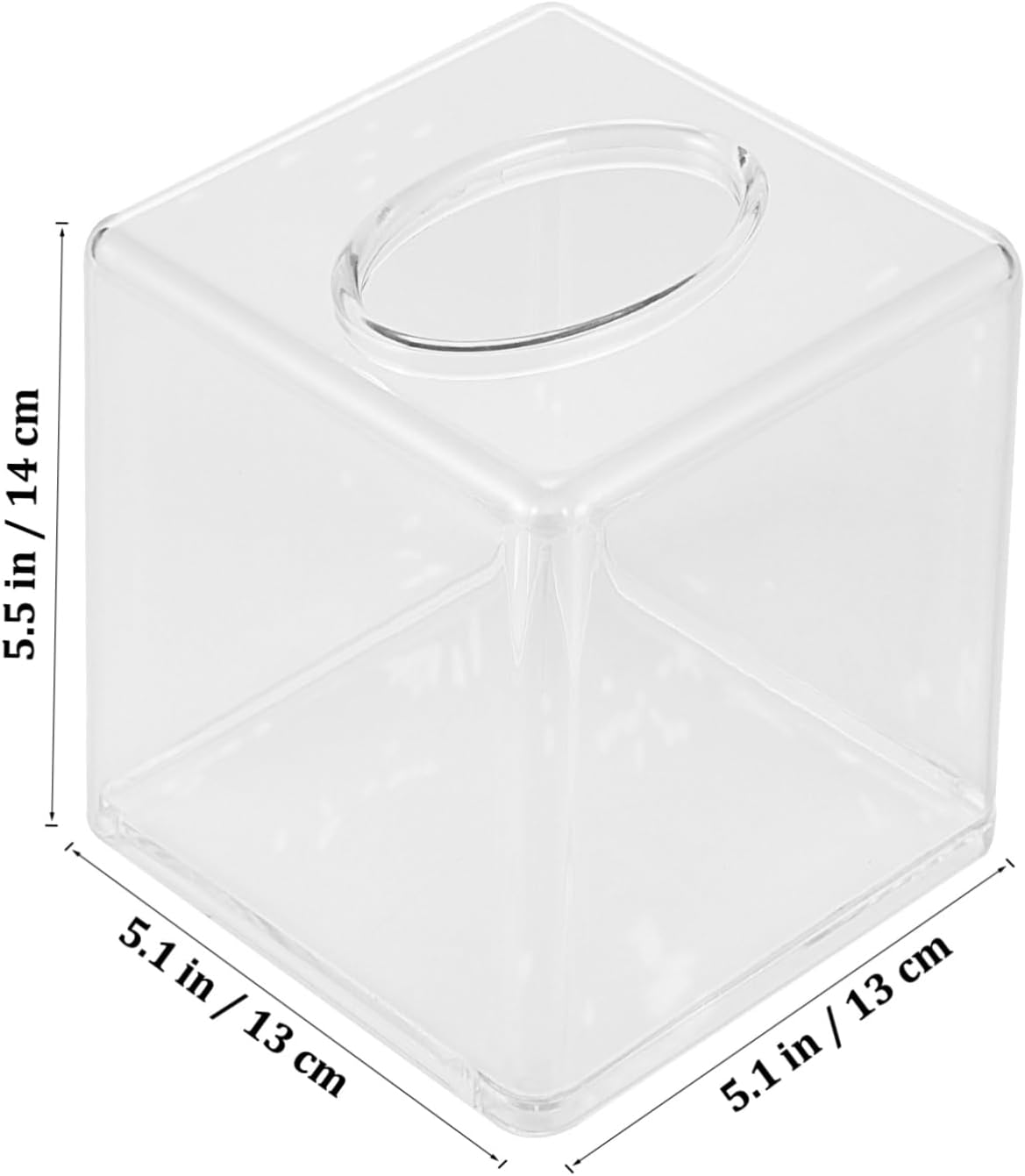 Square Tissue Dispenser Box Acrylic Tissue Holder for Bathroom Kitchen Vanity and Office Chic Napkin Organizer for Counters and Dressers image number 4