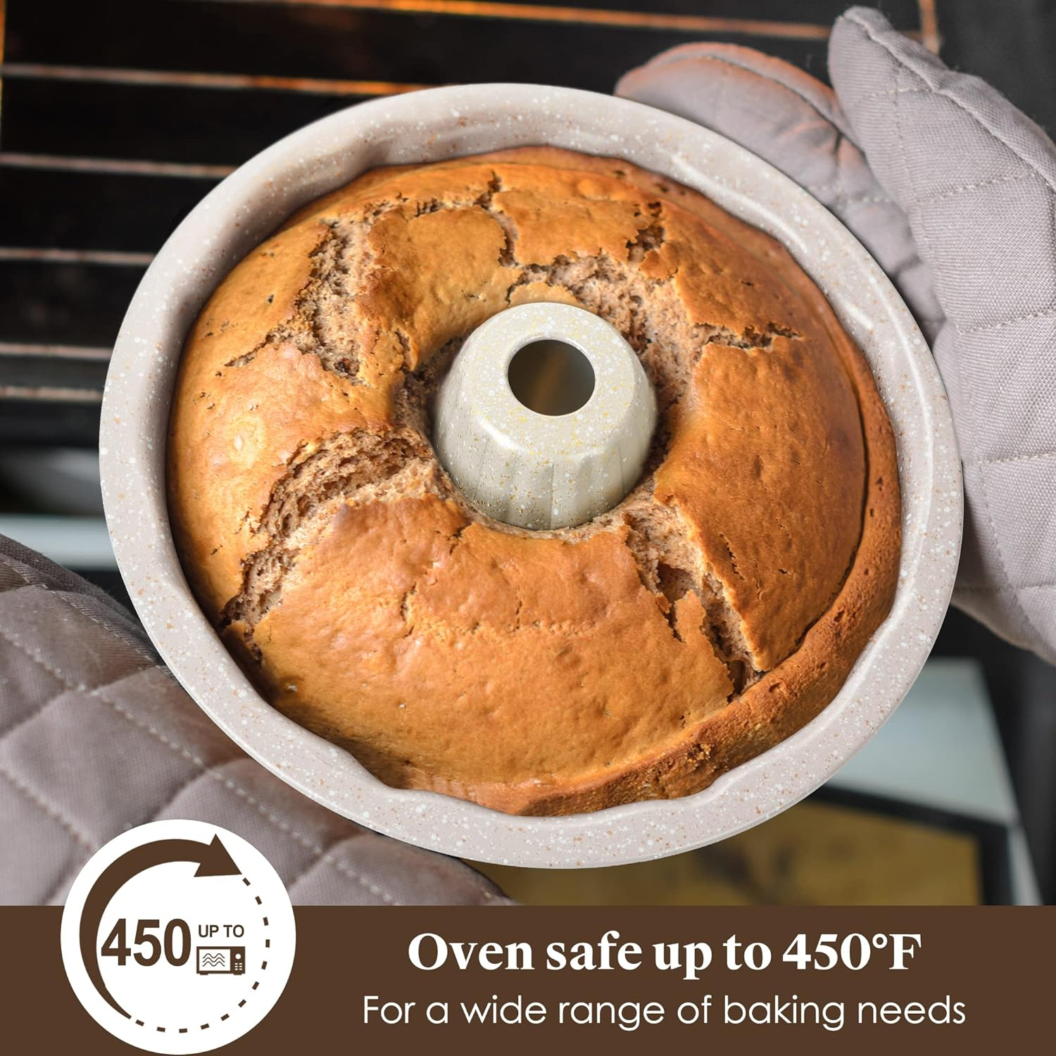 Nonstick Bakeware Set - 7 Piece Oven Bakeware with Cookie Sheet, Cake Pan, Loaf Pan, Muffin Pan, Roaster, Cooling Rack - PTFE & PFOA Free Baking Supplies image number 4