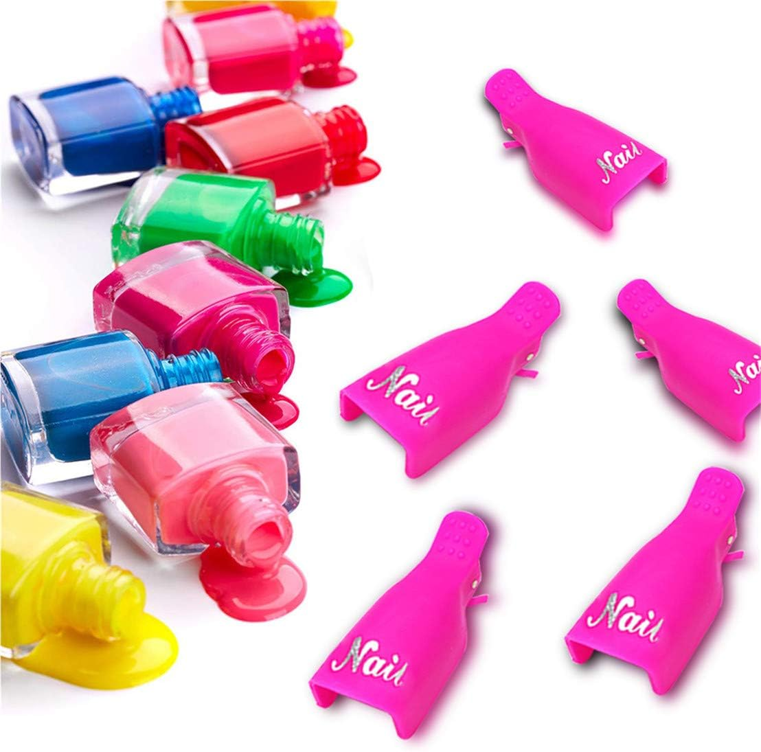 IME Nail Polish Remover Clips Set, Nail Art Gel Cap Soak Clip UV Manicure Soaking Away Nail Clips Gel Polish Remover Wrap Tool Pack of 10 image number 3