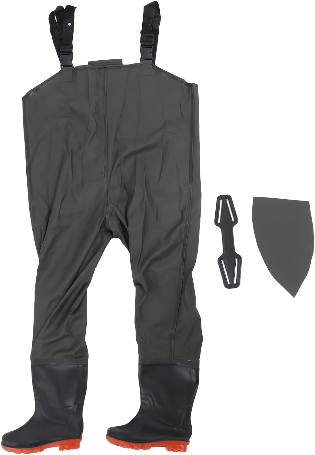 Wader Fishing Wading Pants, Waterproof Men Hip Wader with Bootfoot Wading Belt, PVC Flexible Bootfoot Chest Wader for Fishing Camping (Green) image number 1