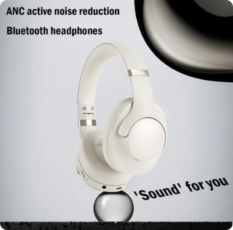 Active Noise Cancelling Wireless Headphones with Hi-Fi Audio, Comfortable for Travel/Office/Game