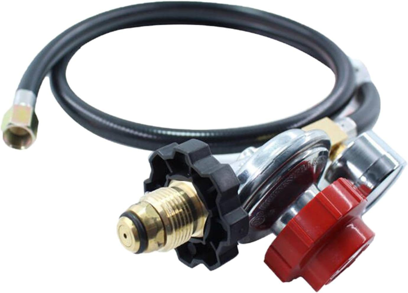 High Pressure Gas Regulator with Gauge Replacement and Hose Gas Tank BBQ image number 5