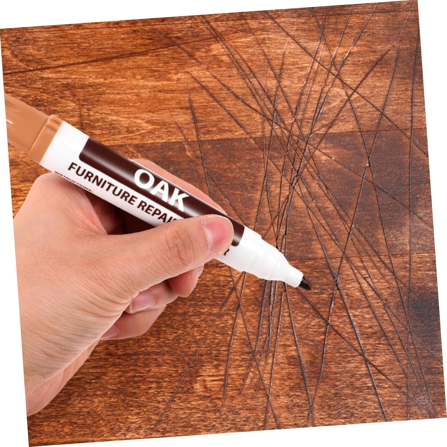 Wood Furniture Scratch Repair Pen Floor Touch-Up Markers for Wood Damage for Kitchen and Home Furniture Restoration image number 1