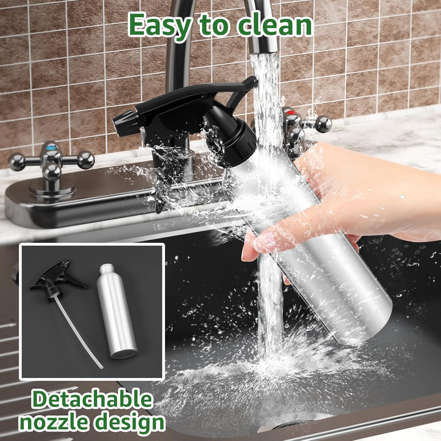 Djapwpx-4Pcs 350Ml Empty Spray Bottle with Detachable Nozzle, anti Deformation Planting Spray Bottle, Multipurpose Space Saving Hair Spray Bottle for Home Salon Restaurant image number 2