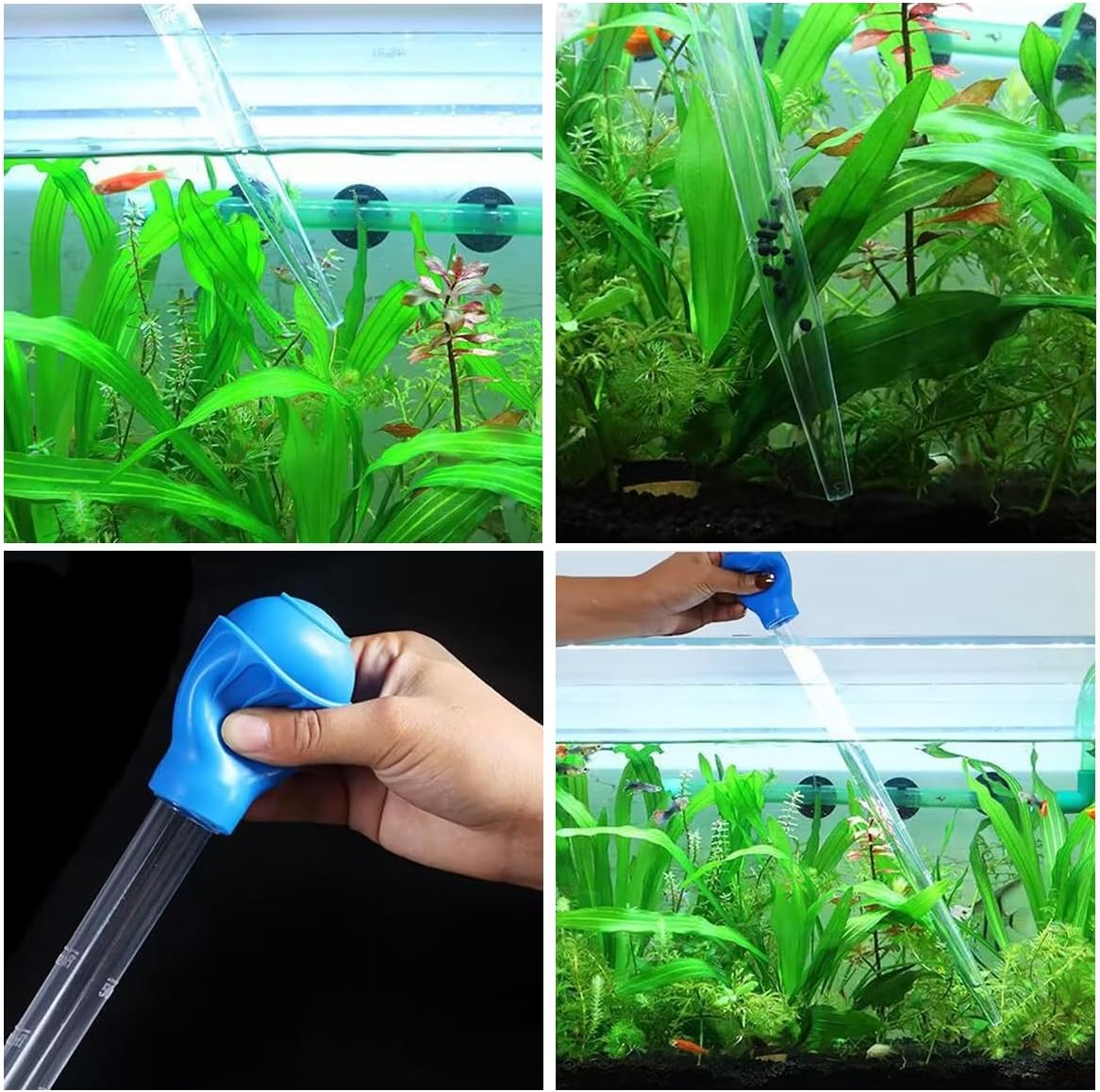 AIMALL Multi-Purpose Aquarium Cleaner - Fish Tank Water Changer and Waste Remover, 16.9-Inch Coral Feeding Tool, Versatile Suction Device