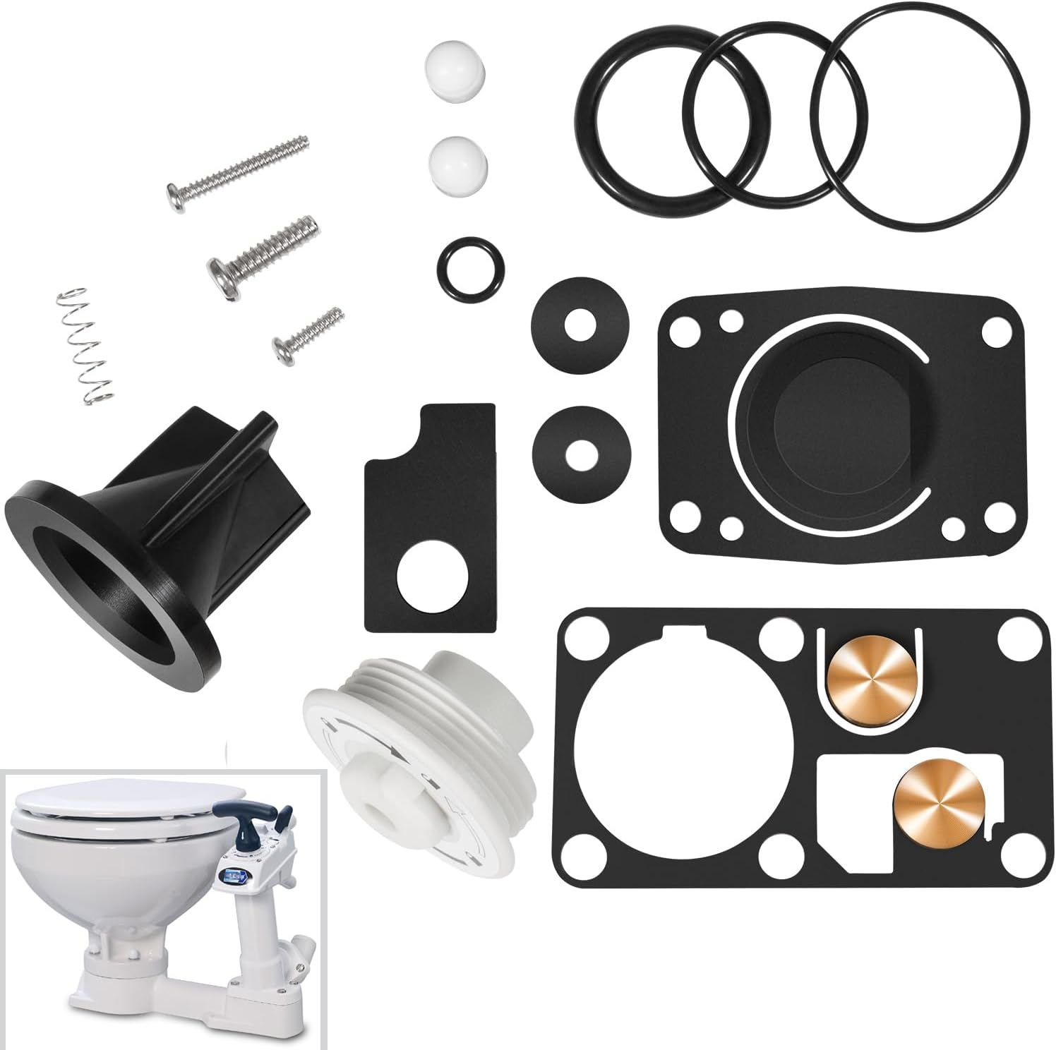 Bonbo 29045-3000 Replacement for Jabsco Twist N Lock Marine Manual Toilet Service Kits for 29090-3000 Compact & 29120-3000 Household Toilet Pump Assemblies 2008 and Up image number 1