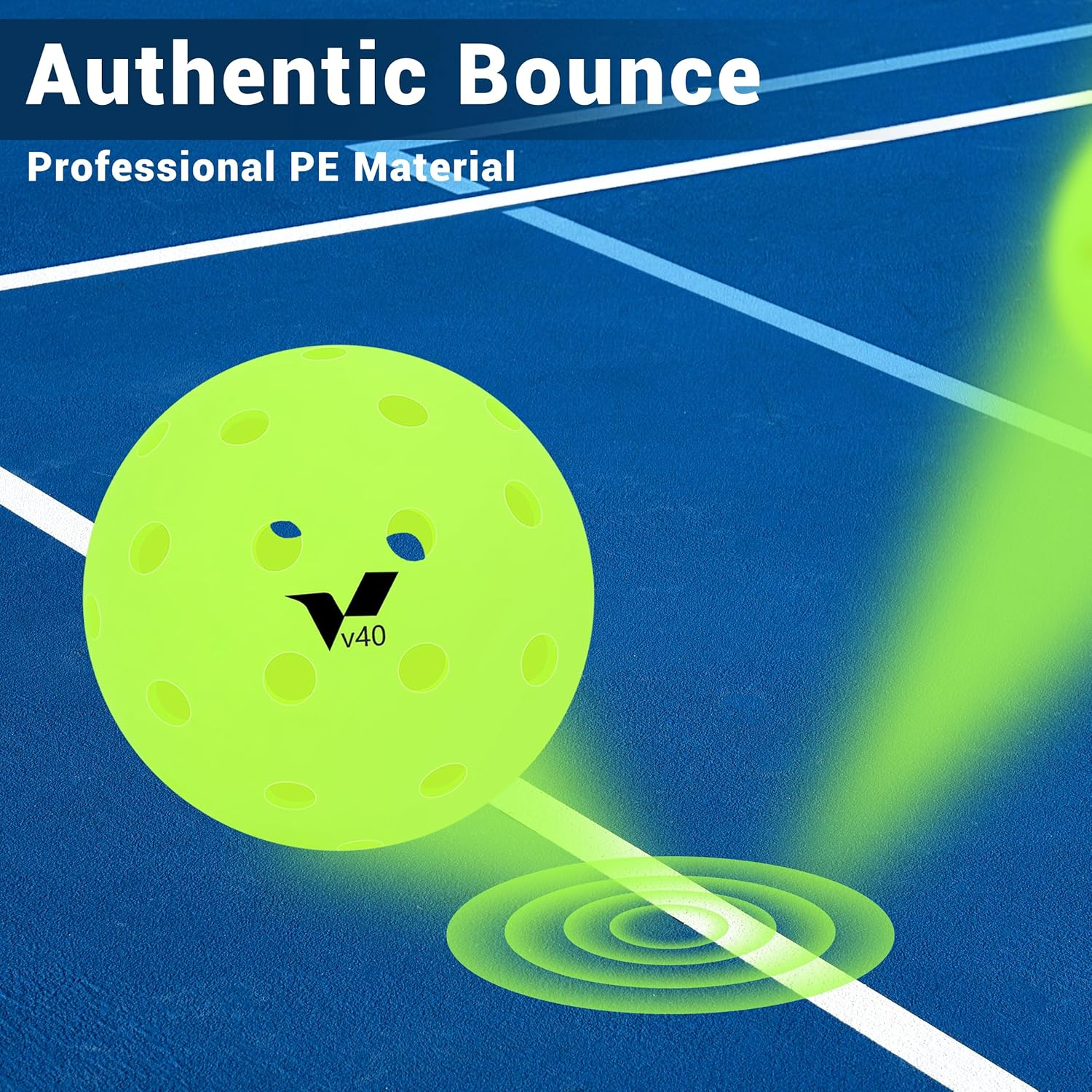 4-Pack Outdoor Pickleball Balls, High Elasticity & Ultra Durable, 40-Hole Design for Stable Bounce, Perfect for Tournament Play & Outdoor Sports image number 1