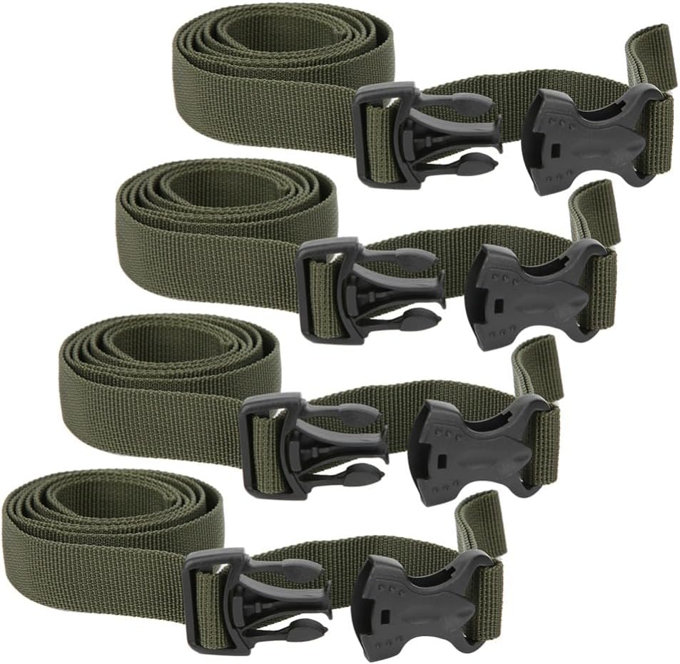 Chiffonade 4-Pack Heavy Duty Adjustable Nylon Luggage Straps with Safety Buckle, 135Cm (53") Packing Belts for Suitcases, Backpacks, Camping Gear image number 6
