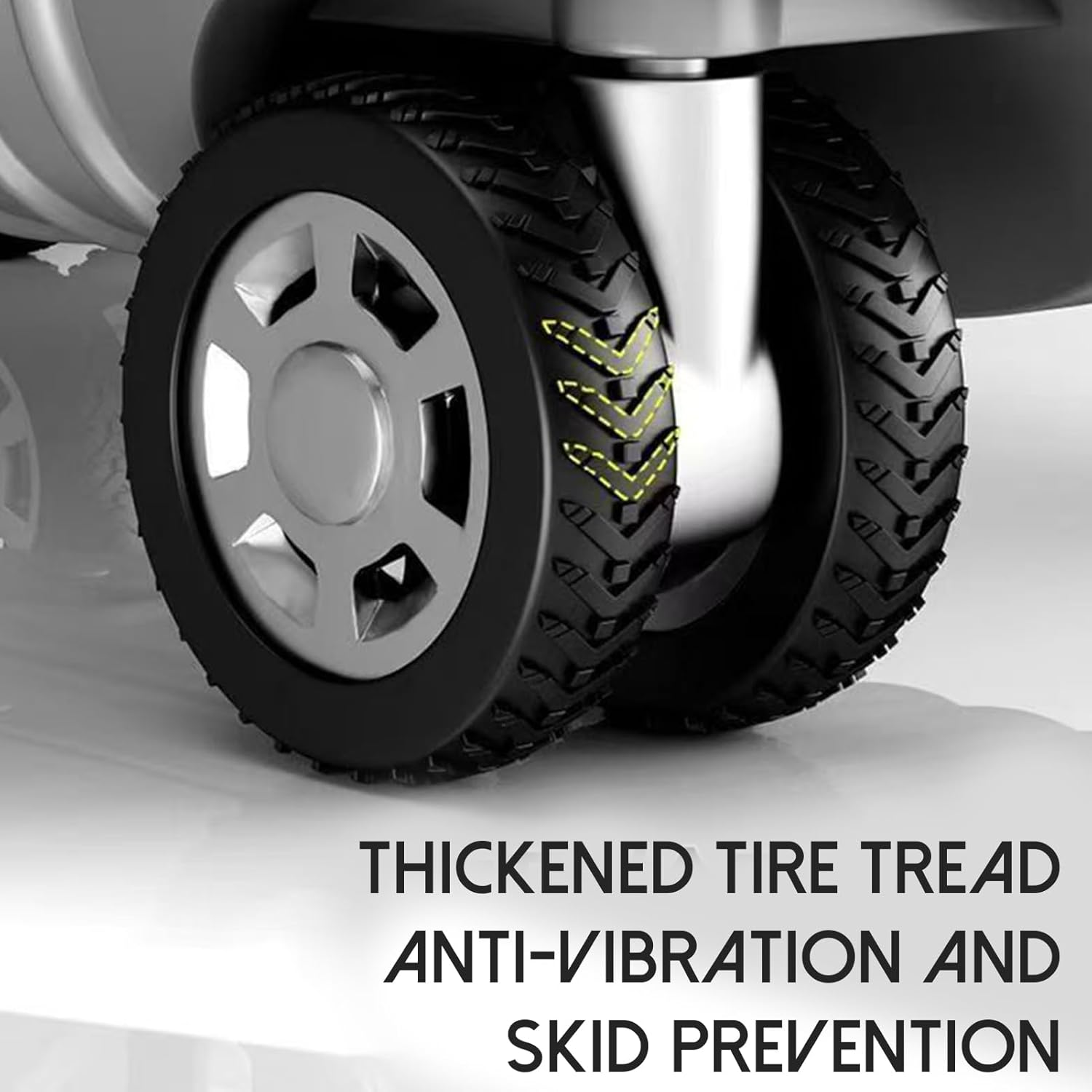 Luggage Wheels Cover Trolley Case Caster Sleeves, Set of 8 Dustproof Anti-Noise Silicone Protector Covers for Universal Luggage & Office Chair Rubber Wheels (Black) image number 5