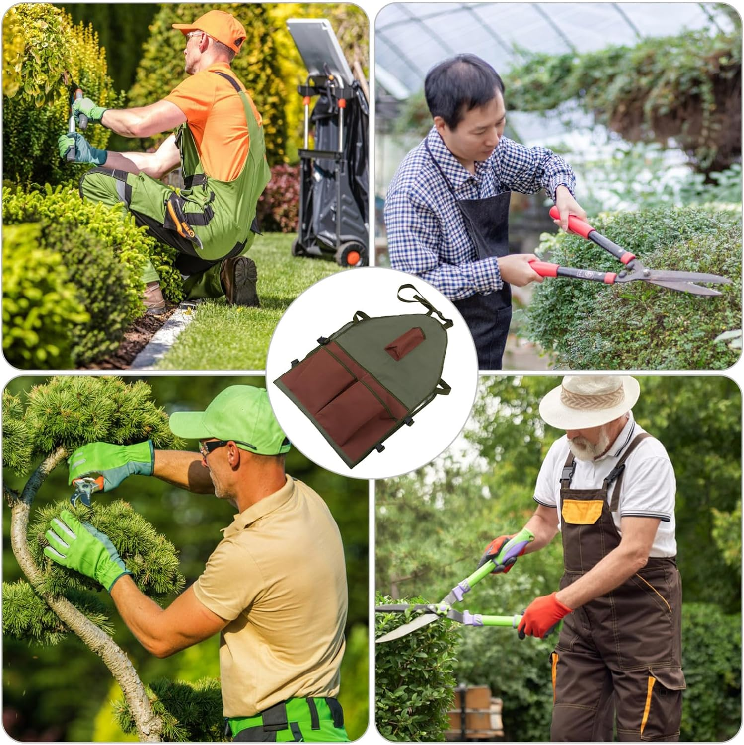 Stainproof Canvas Apron for Women Gardening Harvesting Apron Pockets Oxford Cloth Vegetable Picking image number 5