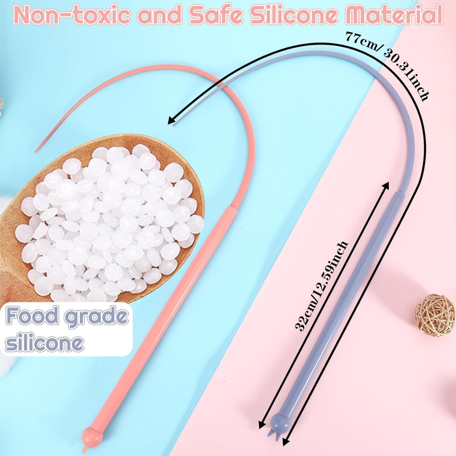 Cat Angel Long, Pack of 2 Cat Toy, Self-Employment, Silicone Teaser, Cat Wand Toy, Silicone Mouse, Tail Cat Toy, Cat Fishing Toy, Cat Fishing Rod image number 2