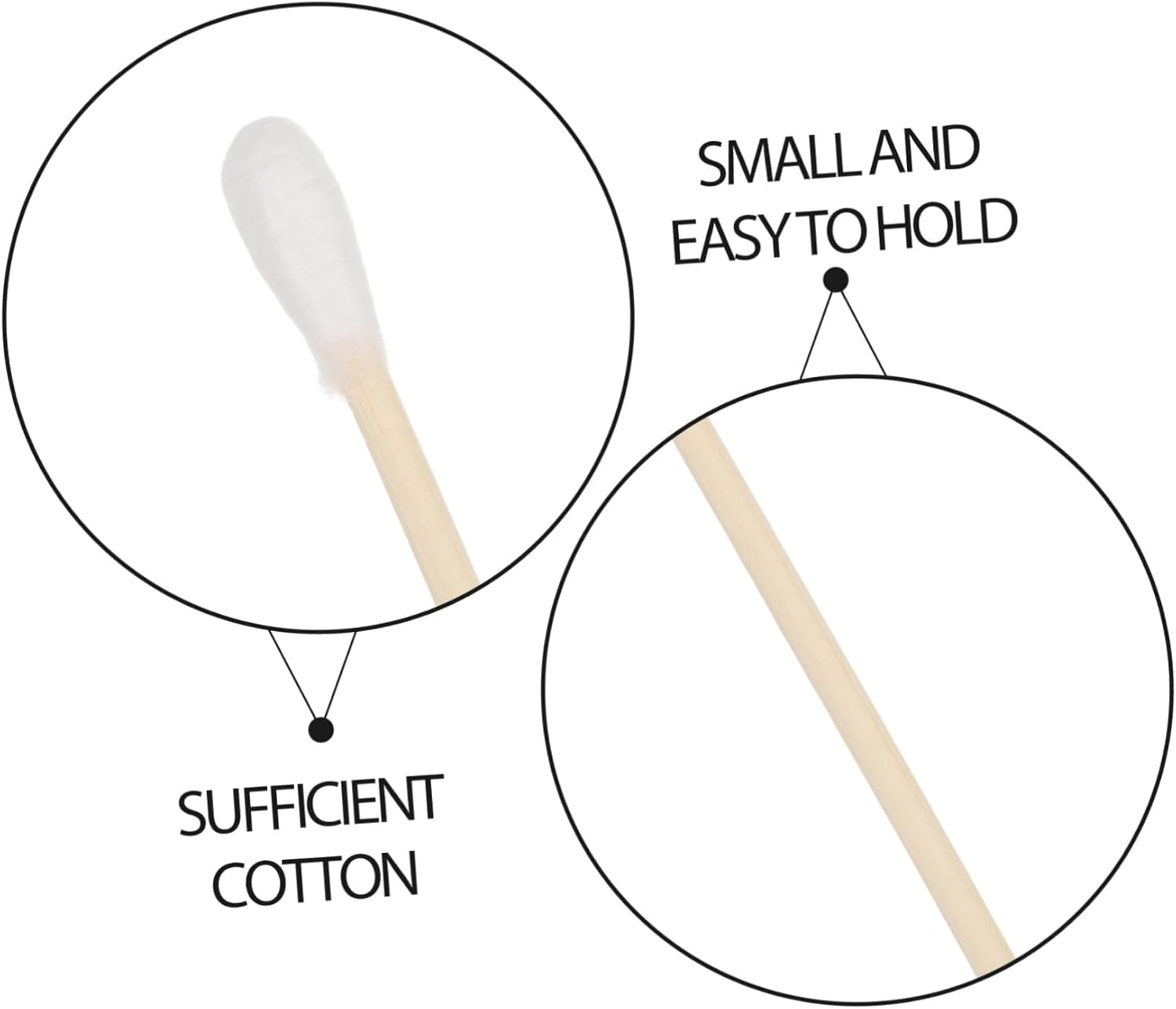 TIDTALEO 100 Pcs Dual-Head Cotton Ear Swabs Bamboo Handles, Disposable Multifunctional Cotton Swabs for Makeup, Ear Cleaning, and Detail Surface Cleaning, Suitable for Babies and Electronics image number 2