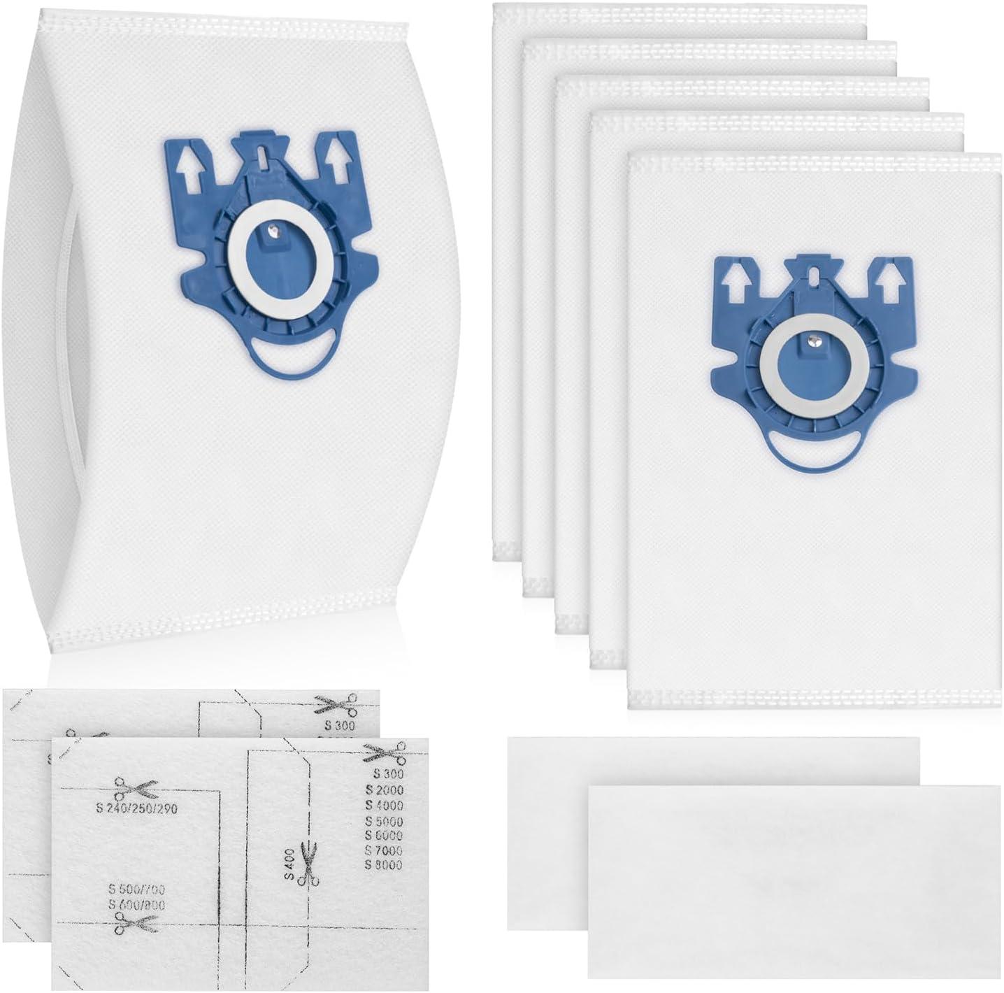 6 Packs Type GN 3D Airclean Efficiency Dust Bags for Miele Canister Vacuum Cleaner Classic C1 Complete C2 C3 S2 S5 S8 400 600 800 Series, Include 2 Motor Protection Filters and 2 Exhaust Filters image number 3