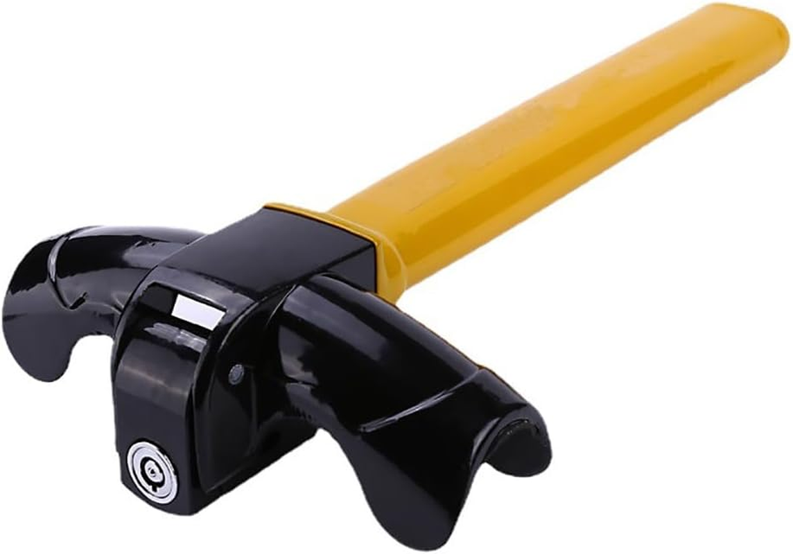 Walquicks Steering Wheel Lock Anti-Theft Heavy Duty Secure Car Accessories Device, with Keys Yellow Auto Car anti Theft Security Rotary Steering Wheel Lock Top Mount, for Car, Truck, Van, Camper image number 6