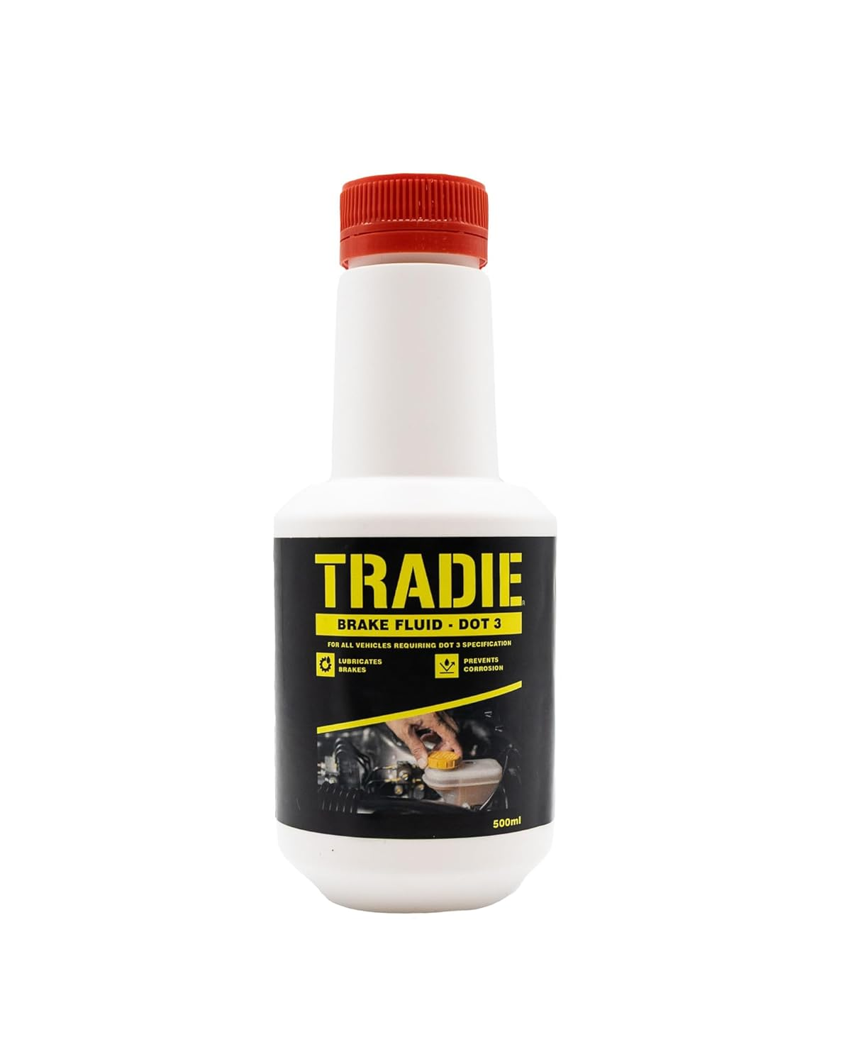 TRADIE Brake Fluid, DOT 3, Lubricates Brakes, Prevents Corosion