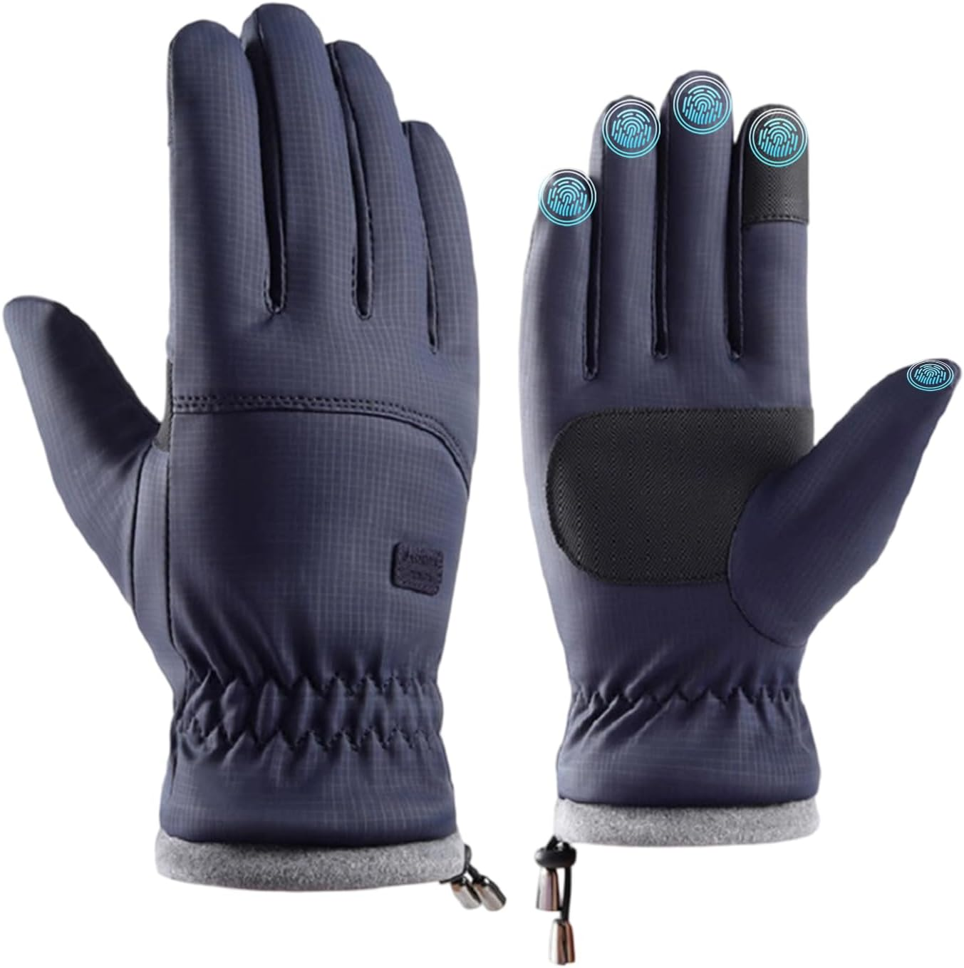 VIIOTU Ski Gloves for Men & Women - Winter Snow Gloves Waterproof Touchscreen, Thermal Windproof for Skiing, Cycling, Running (Texting, Adjustable Cuff)