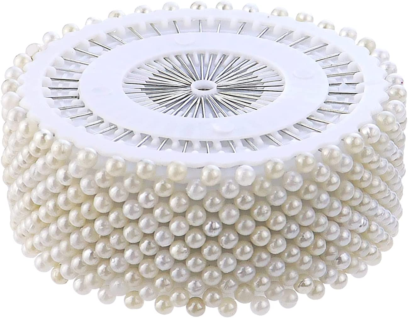 480 Pcs White Pearlized Ball Head Pins White Pearl Straight Pins Sewing Pin Decorative Pearl Head Dressmaking Pins for DIY Sewing Crafts Jewelry Making Weddings Corsage Florists Decoration image number 2