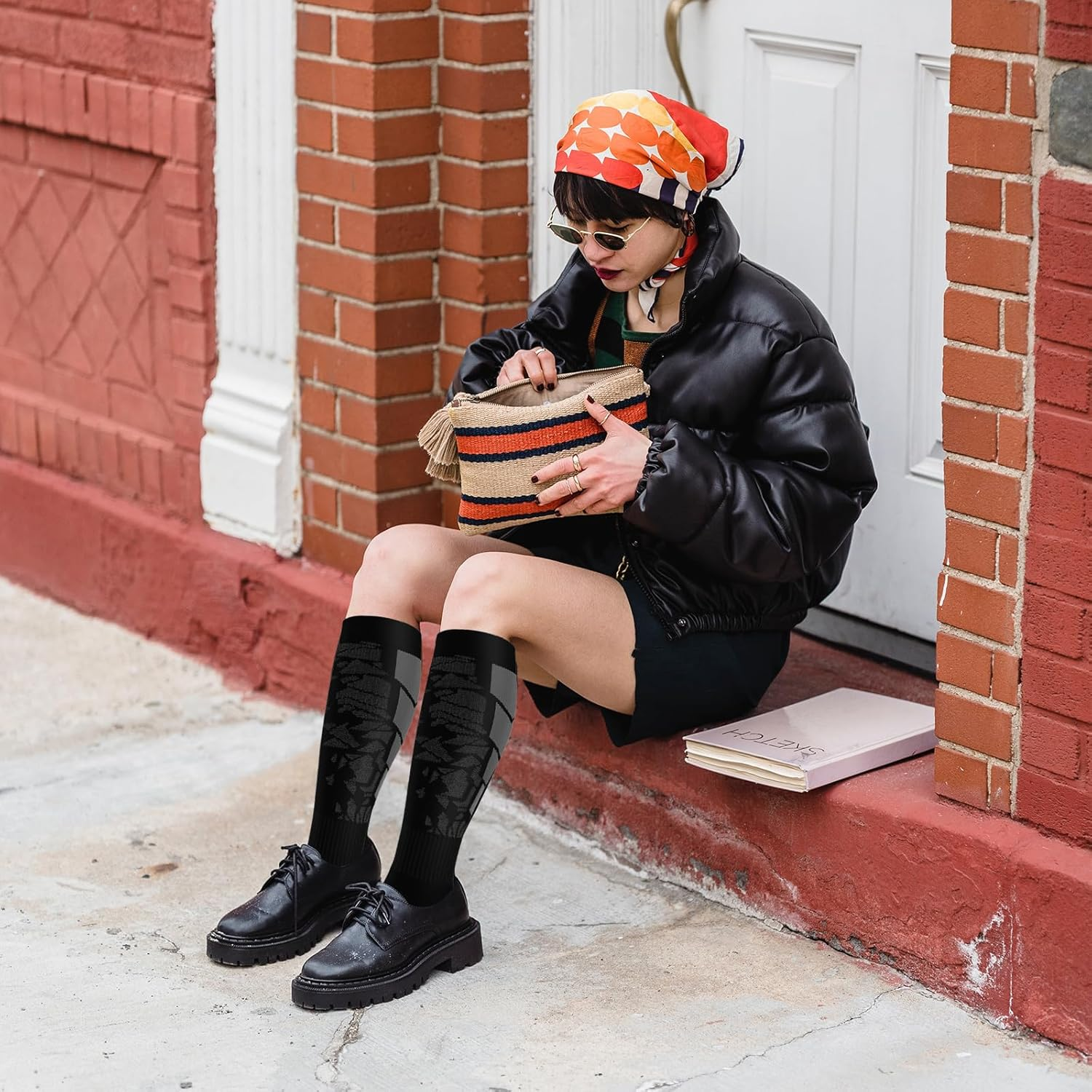 6-Pack Compression Socks for Women & Men,Elastic Support Stockings, Graduatedsupport, Medical Compression Socks, Non-Slip Breathable Flight Socks, Ideal for Running, Sports, Travel image number 1