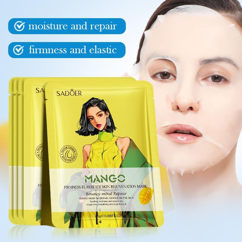 Facial Sheet Masks Set, 9 Pack, Fruit Extracts Collection, Nourishing & Moisturizing image number 1