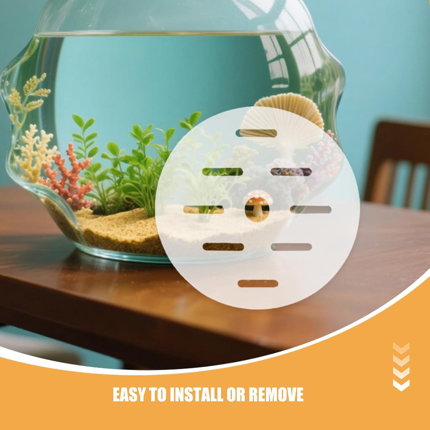 DECHOUS 2Pcs 15Cm round Acrylic Aquarium Covers with Holes Anti-Jumping Fish Tank Lids for Small Fish Bowls Reusable Tank Accessories for Aquatic Pets image number 6