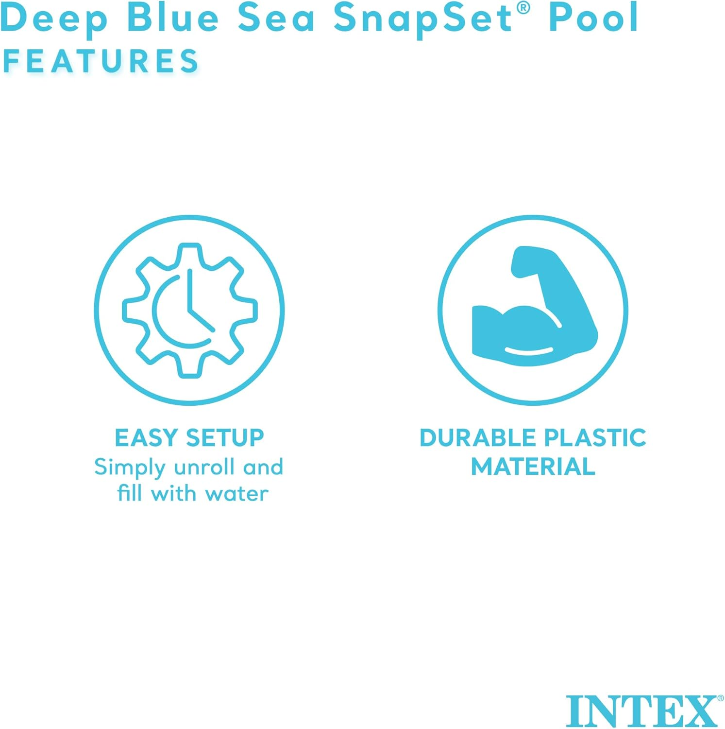 Intex Deep Sea Blue 8 Feet X 18 Inch Snapset Instant round Plastic above Ground Swimming Kiddie Pool for Ages 3 Years and Up, Blue image number 5